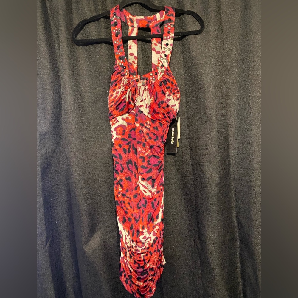 BNWT-My Michelle-Stretch leopard print dress
